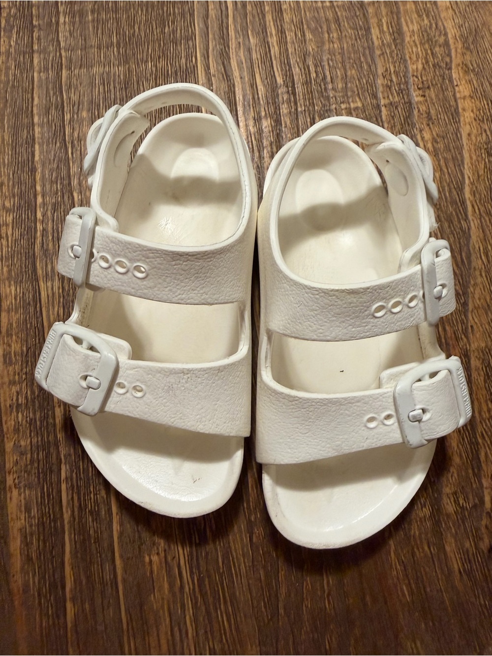 Birkenstock Kids White Double-Buckle Sandals